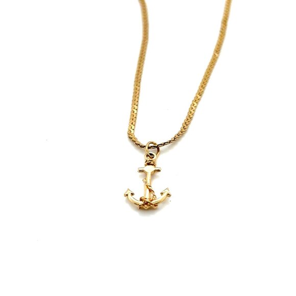 Gold Color Anchor Necklace - Picture 2 of 4
